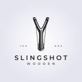 retro style slingshot vector logo illustration design