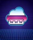 Retro style Software, web development, programming concept icon isolated futuristic landscape background. Programming Royalty Free Stock Photo