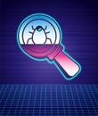 Retro style System bug concept icon isolated futuristic landscape background. Code bug concept. Bug in the system. Bug Royalty Free Stock Photo
