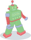 Retro style toy robot illustration