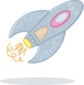 Retro style toy rocket illustration
