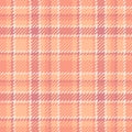 Pastel peach retro tartan plaid