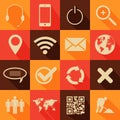 Retro style web and mobile icons Royalty Free Stock Photo