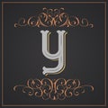 Retro style. Western letter design. Letter Y