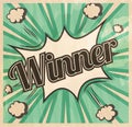 Retro style Winner signboard Background. Boom comic book explosion Royalty Free Stock Photo