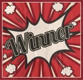 Retro style Winner signboard Background. Boom comic book explosion Royalty Free Stock Photo