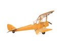 Retro style yellow biplane isolated on white background with clipping path Royalty Free Stock Photo