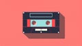 Retro styled cassette tape on a pink background. Vintage audio tape with a nostalgic feel. Concept of retro music Royalty Free Stock Photo