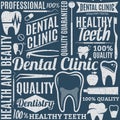 Retro styled dental clinic seamless pattern or background
