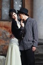 Retro styled fashion portrait of a young couple.