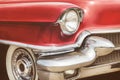 Front view of a red fifties American car Royalty Free Stock Photo