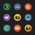 Retro Styled Icon Set of Electronic Devices Royalty Free Stock Photo