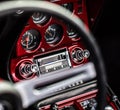 Retro styled image of an old car radio Royalty Free Stock Photo