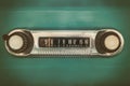 Retro styled image of an old car radio Royalty Free Stock Photo