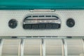 Retro styled image of an old car radio Royalty Free Stock Photo