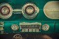 Retro styled image of an old car radio Royalty Free Stock Photo