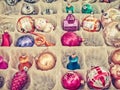 Retro styled image of old Christmas balls Royalty Free Stock Photo