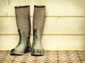 Retro styled image of an old pair of boots Royalty Free Stock Photo