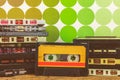 Retro styled image of vintage audio compact cassettes Royalty Free Stock Photo