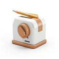 Stylish Pencil Sharpener with Orange Accents: 3D Render Royalty Free Stock Photo