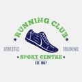 Retro Styled Running Club Label or Emblem Template Royalty Free Stock Photo