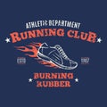 Retro Styled Running Club Label or Emblem Template Royalty Free Stock Photo