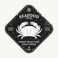 Retro styled seafood shop label template