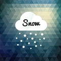 Retro styled winter cloud design card