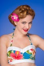 Retro styled woman with fifties hair and makeup