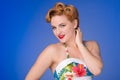 Retro styled woman with fifties hair and makeup