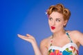 Retro styled woman with fifties hair and makeup