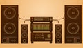 Retro stylish audio system Royalty Free Stock Photo