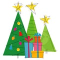 Retro-stylized Christmas Trees Royalty Free Stock Photo