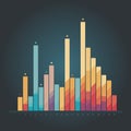 retro stylized colorful bar graph