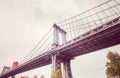 Manhattan Bridge seen from Brooklyn Dumbo, New York. Royalty Free Stock Photo