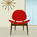 Retro-stylized red chair Royalty Free Stock Photo