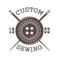 Retro stylr handmade sewing workshop logo