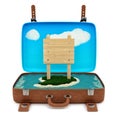 Retro suitcase with a sign Royalty Free Stock Photo