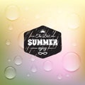 Retro summer label in doodle sketch style isolated