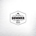 Retro summer label in doodle sketch style isolated