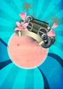 Retro summer party background Royalty Free Stock Photo