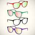 Retro sun glasses summer, plastic, lens, color,