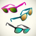 Retro sun glasses summer, plastic, lens, color, Royalty Free Stock Photo