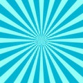 Retro Sunburst background. Centric blue vector pattern, Sun lines with dots . Flat Rays illustratio Royalty Free Stock Photo