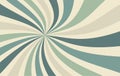 Retro sunburst background vector with spiral or swirl striped pattern and cool colors of blue green and beige Royalty Free Stock Photo