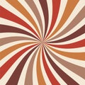 Retro Sunburst Background Vector With Spiral Or Swirl Striped Pattern And Warm Earthy Colors Of Orange Gold And Brown Beige