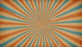 Retro Sunburst Pattern Orange Blue Beige Textured Background Royalty Free Stock Photo