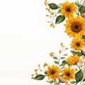 Retro sunflower border