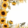 Retro sunflower border