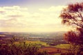 Retro sunset filter style scenic views overlooking Barossa Valley Royalty Free Stock Photo